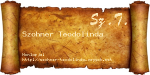 Szohner Teodolinda névjegykártya